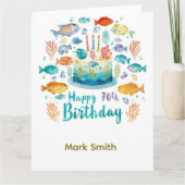 Fischerei zum 70. Geburtstag mit fischereitheme Ku Karte (Vorderseite)