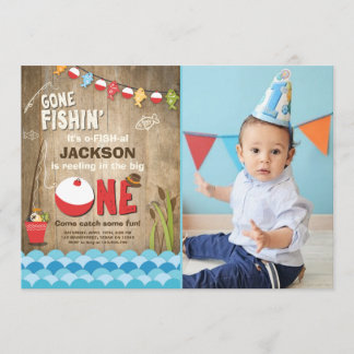 Fischerei zum Geburtstag Einladung Party Holzfisch