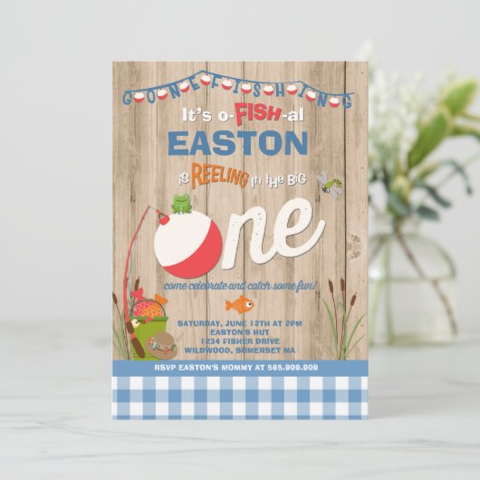 Fischerei zum Geburtstag Einladung von Fischern -  (Stehend Vorderseite)