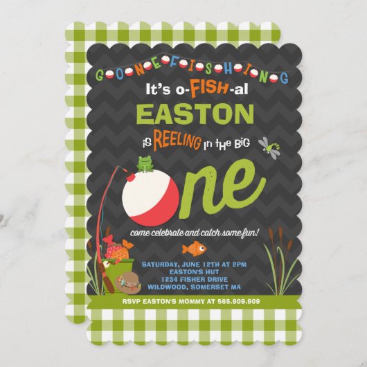 Fischerei zum Geburtstag Einladung von Fischern - (Vorne/Hinten)