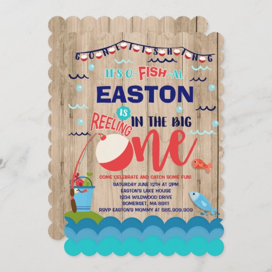 Fischerei zum Geburtstag Einladung von Fischern — (Vorne/Hinten)