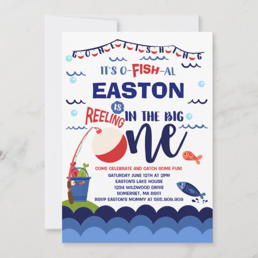 Fischerei zum Geburtstag Einladung von Fischern -  (Vorderseite)
