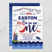 Fischerei zum Geburtstag Einladung von Fischern -  (Vorne/Hinten)