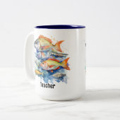 Fischerei Zweifarbige Tasse (Vorderseite Links)