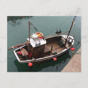 Fischereiboot im Hafen von Portpatrick, Wigtownshi Feiertagspostkarte
