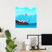Fischereiboot Poster (Heimbüro)