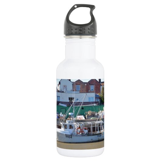 Fischereiboot YH 34 Edelstahlflasche (Vorderseite)