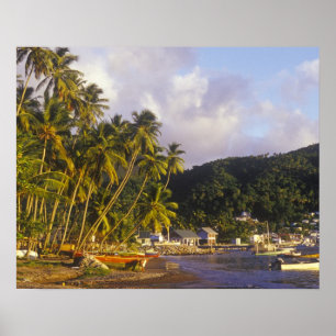 Fischereiboote, Soufriere, St Lucia, Karibik Poster