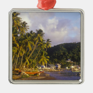 Fischereiboote, Soufriere, St Lucia, Karibik Silbernes Ornament