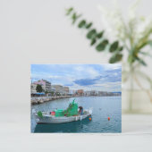 Fischereifahrzeug im Hafen Korinth Griechenland Postkarte (Stehend Vorderseite)