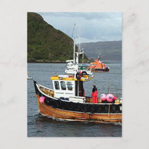 Fischereifahrzeug, Portree, Insel Skye 2 Postkarte