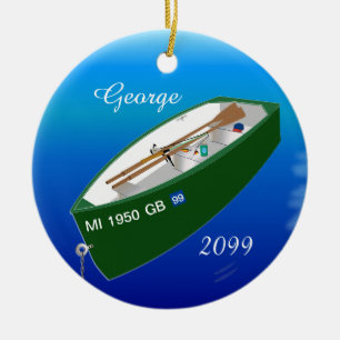 Fischereifahrzeug Rod Personalisiert Keramik Ornament