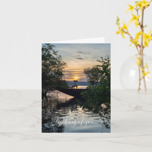 Fischereifahrzeug Sonnenaufgang Denken Sie an Ihre Karte (Gelbe Blume)