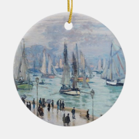 Fischereifahrzeuge, die den Hafen Verlassend | Cla Keramik Ornament (Vorne)