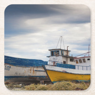  Fischereifahrzeuge Rechteckiger Pappuntersetzer