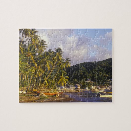 Fischereifahrzeuge, Soufriere, St. Lucia, Karibik Puzzle (Horizontal)