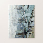Fischereifahrzeuge Verlassend Hafen Monet Kunstvol Puzzle (Vertikal)
