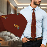 Fischereifische Fischerei Burgundy Neck Tie