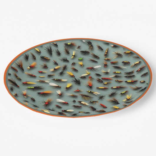 Fischereifische Pappteller (Schrägansicht)