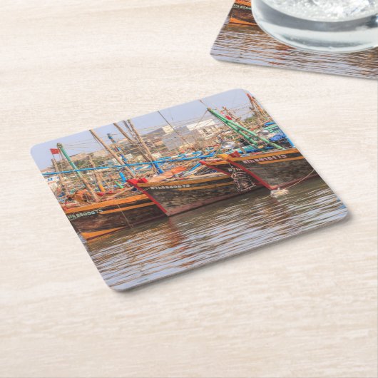 Fischereiflotte Rechteckiger Pappuntersetzer (angewinkelt)