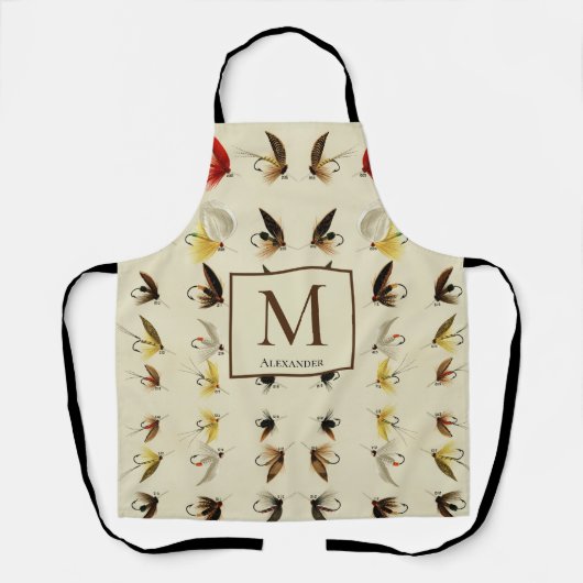 FischereiForellen Fischfang Aquarellfliegen Schürze (Vorderseite)