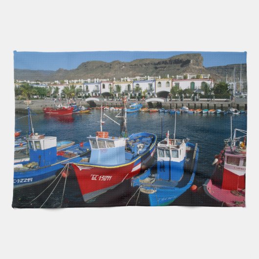 Fischereihafen, Puerto de Mogan, Gran Canaria, Küchentuch (Horizontal)