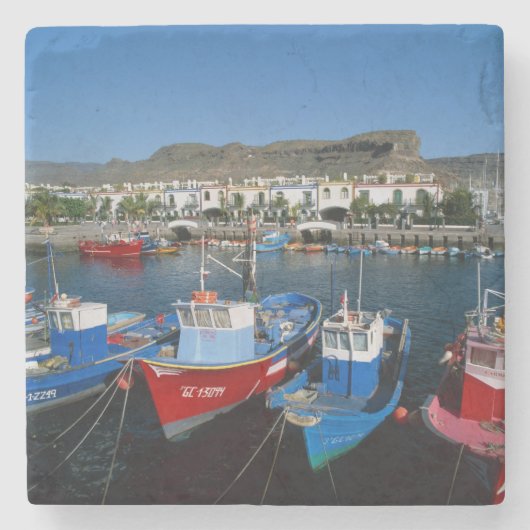 Fischereihafen, Puerto de Mogan, Gran Canaria, Steinuntersetzer (Vorderseite)
