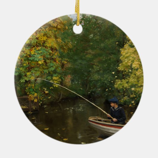 Fischereijunge (von Hans Andersen Brendekilde) Keramik Ornament (Hinten)