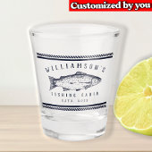 Fischereikabine Familienname Minimal Navy Rustikal Schnapsglas