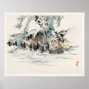 Fischereikörbe von Kōno Bairei (1844-1895) Poster
