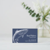 Fischereileitfaden Beruflich Fisherman Navy Blue Visitenkarte (Stehend Vorderseite)