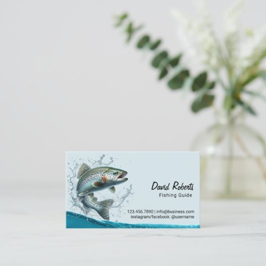 Fischereileitfaden Berufliche Fischereicharten Sch Visitenkarte (Stehend Vorderseite)