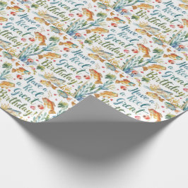 Fischereiliebhaber Geburtstagsthema Geschenkpapier