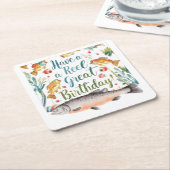 Fischereiliebhaber Geburtstagsthema Rechteckiger Pappuntersetzer (angewinkelt)