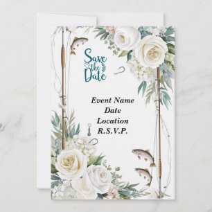 Fischereiliebhaber Save the Date behandelt Einladung