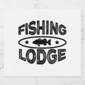 Fischereilodge Schaumweinetikett (Einzelnes Label)
