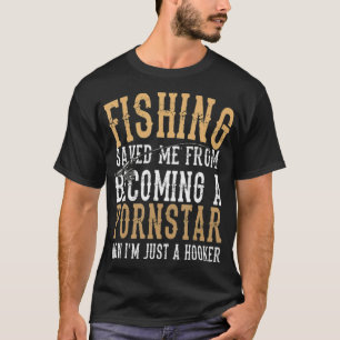 Fischereilogan Angeln Gerettet Me Fisherman Funny T-Shirt