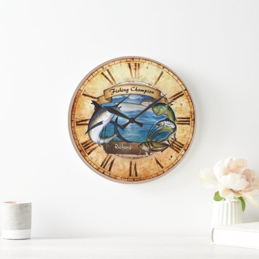 Fischereimeister (anpassbar) Uhr (Zuhause)