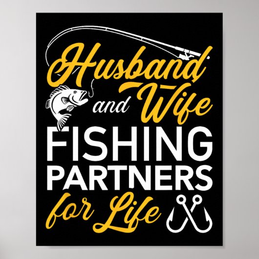 Fischereipartner für Husbyne und Ehefrau Poster (Vorne)