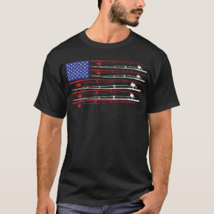 Fischereipol I - Amerikanische Flagge I - Patrioti T-Shirt