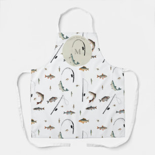 Fischereirod und Angelfisch Theme Fisherman Monogr Schürze