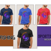 Fischereisymbol gekippt T-Shirt