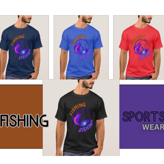 Fischereisymbol gekippt T-Shirt