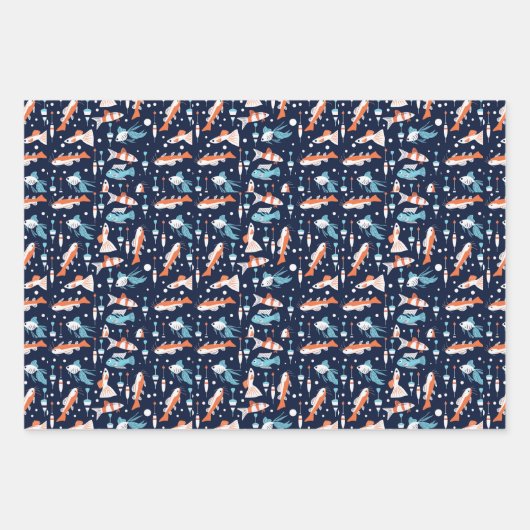 Fischereithema Geschenkpapier Set (Vorderseite 2)