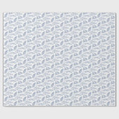 Fischerfang des Tages Blau und Weiß Geschenkpapier (Flach)