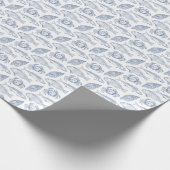 Fischerfang des Tages Blau und Weiß Geschenkpapier (Ecke)