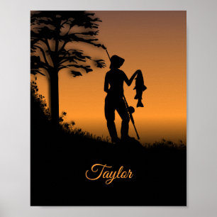 Fischerfrau bei Dämmerung Persönlich Poster
