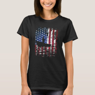 Fischerhemd Fischen USA-Flagge Fischen für Papa T-Shirt