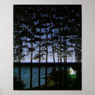 Fischerhütte 1860 von Harald Sohlberg Poster