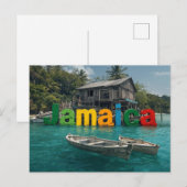 Fischerhütte und Boote Postkarte (Vorne/Hinten)